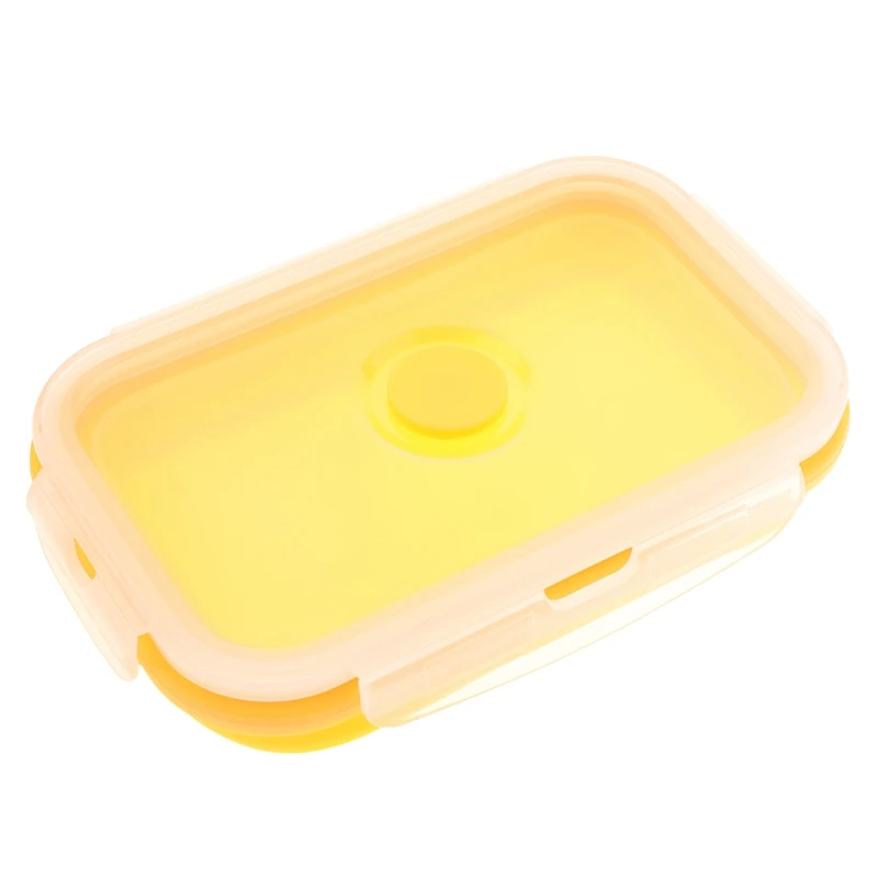 Silicone Lunch Box Portable Bowl Colorful Folding Food Container Lunchbox 350/500/800/1200ml Eco-Friendly - Цвет: 4