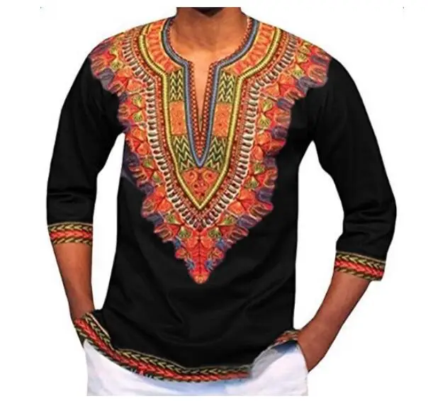 African Shirts Dashiki Design Africa Clothes For Men Traditional Ethnic Vintage Bohemian Spring Summer Shirt Embroidery Clothing