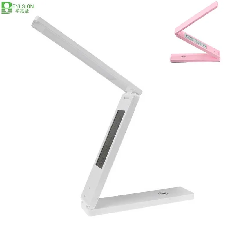 

18 LED Super Brightness Desk Lamp Foldable Eye Caring Reading Light Alarm Clock Calendar Temperature Display Table lights