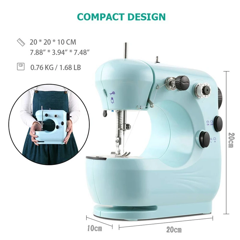  Mini Beginner Sewing Machine 2 Speed Embroidery Stitching Heavy Duty Quilting Machine Easy To UseFo