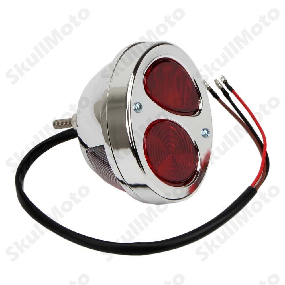 Best Motorcycle Bike Parts STOP Round Tail Brake License Plate Light Lamp For Cafe racer Sportster Bobber Choppers Chrome UNDEFINED