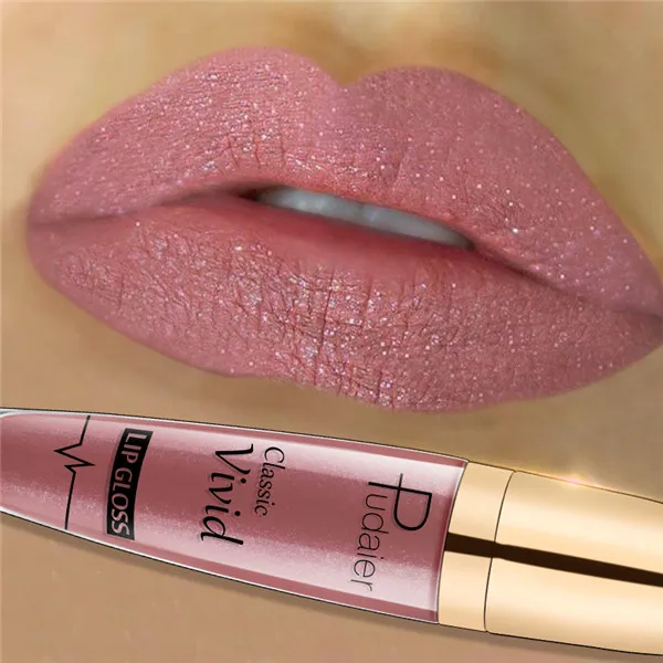 Pudaier Brand Glitter Liquid Lipstick Metal Metallic Shimmer Shining Waterproof Pigment Lip Gloss Tint Cosmetics Makeup - Цвет: 7
