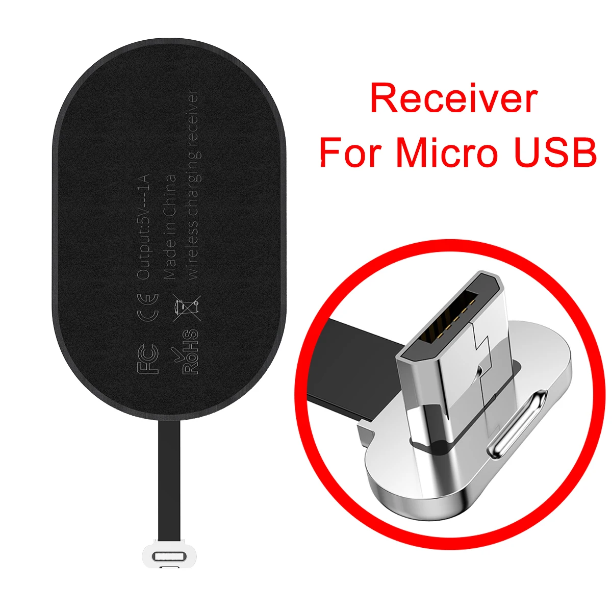 Baseus Qi Беспроводное зарядное устройство приемник для iPhone 7 6 6 S 5 Micro usb type C беспроводной зарядный разъем для samsung Xiaomi huawei - Тип штекера: For Micro USB Port