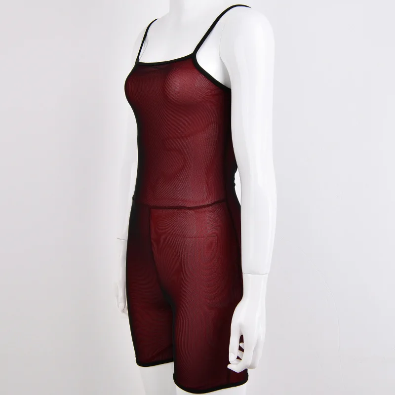Mesh Transparent Sexy Playsuit Womens bodysuit Strapless Backless Bodycon Jumpsuits For Women 2018