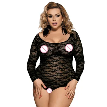 

Summer Sexy Halter Mesh See Through Lace Women Bodysuits Vintage Transparent Club Overalls Women Teddies