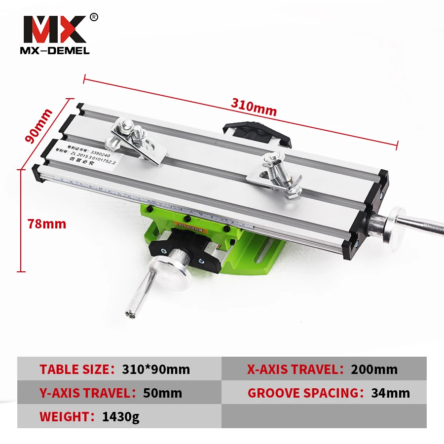 Miniature Precision Multifunction Milling Machine Bench Drill Vise Fixture Worktable X Y-Axis Adjustment Coordinate Table Drill