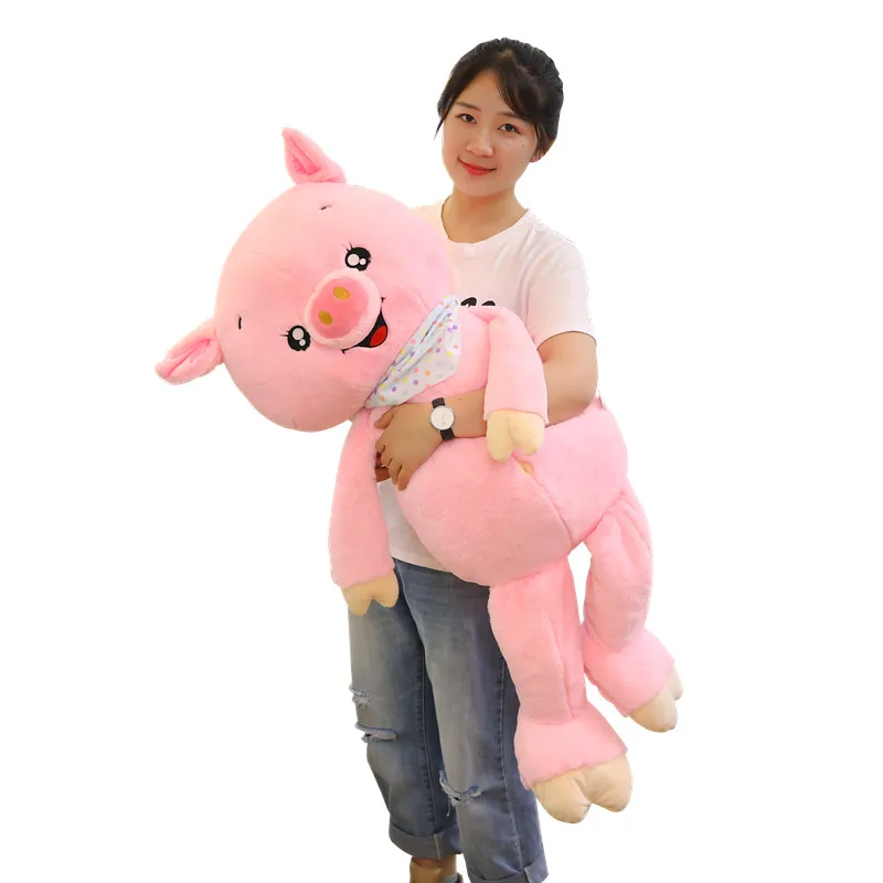 

100cm Big Size plush toys Pink pig plush toy Stuffed plush animals Happy Pig Toys for Children Kids Kawaii Birthday Gift for Gir