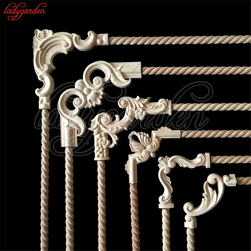 Decorative Wood Appliques Unpainted Wood Oak Carved Wave Flower Onlay Decal Corner Applique For Home Furniture Door Decor Crafts Appliques For Furniture Applique Woodapplique Flower Aliexpress