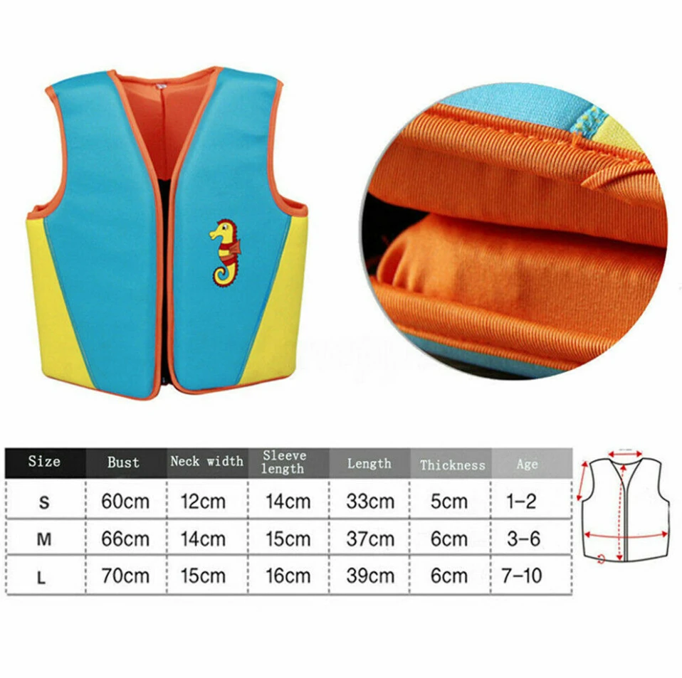Kids Swim Float Vest Swimming Suits Buoyancy Aid Baby Life Safety Jacket UK 