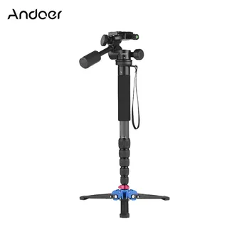 

New Andoer Portable Carbon Fiber / Aluminum Alloy 6-Section Monopod w/ 3 Way Camera Video for Canon Nikon Sony DSLR ILDC Camera
