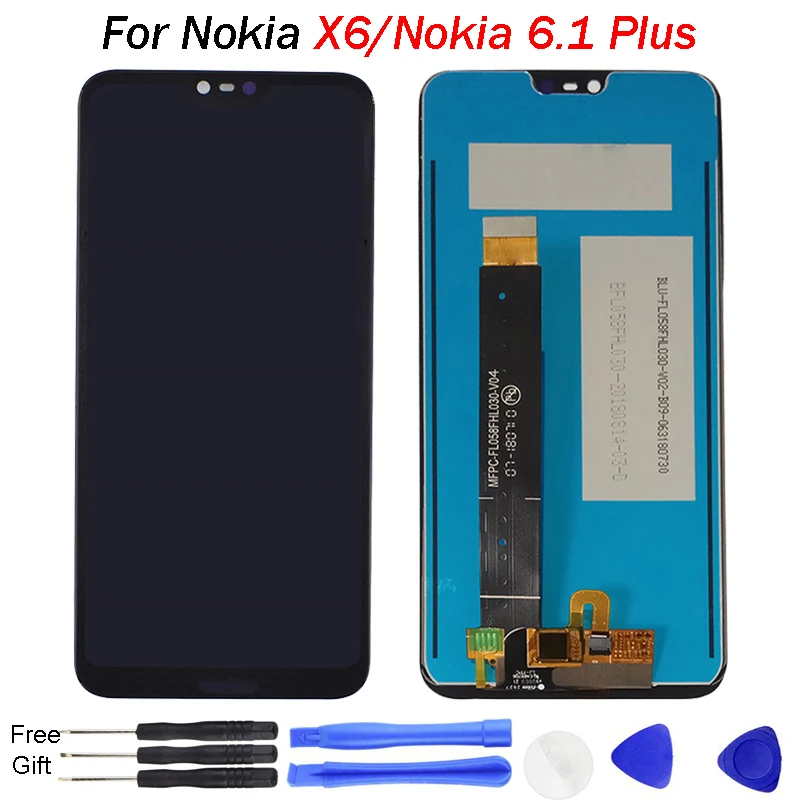 

Original For Nokia X6 LCD Display 5.8"For nokia 6.1 Plus Screen Digitizer Assembly Replacement Free Tools For Nokia X6 Display