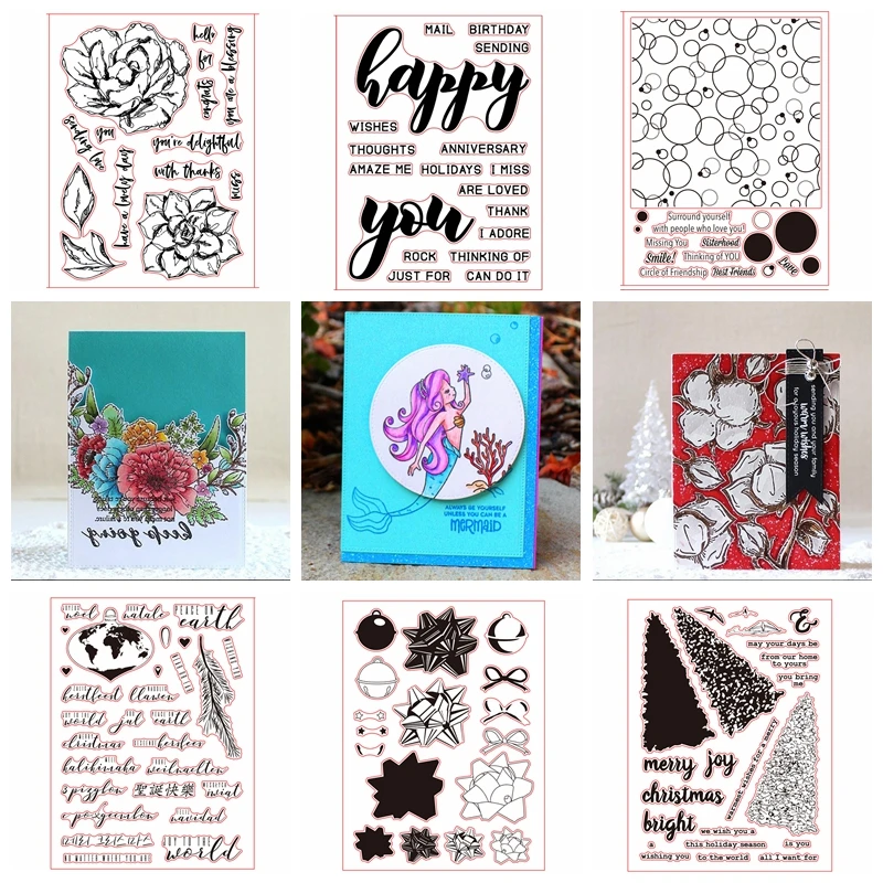 

2019 New 6X8inch Transparent Clear Silicone Stamp/Seal Sets for DIY Scrapbooking/Photo Album Cards Making Decorative Clear Stamp