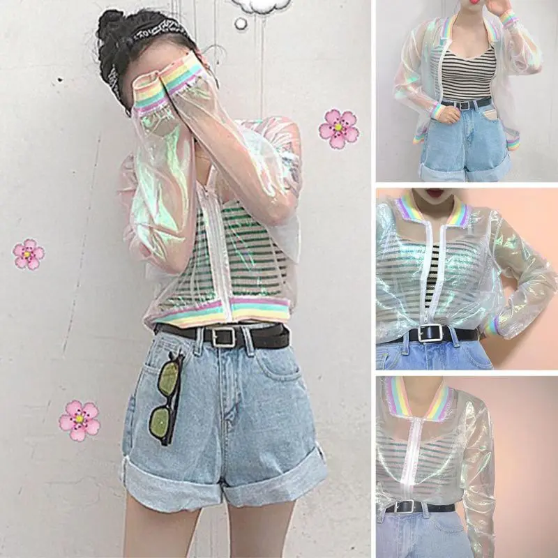 Куртка женская свободная с радужным воротником на молнии 2019|women summer jacket|summer jacketsmall