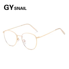 GYsnail женские голубые световые блокирующие очки круглые металлические Компьютерные очки оправа очки черные серебристые золотые очки