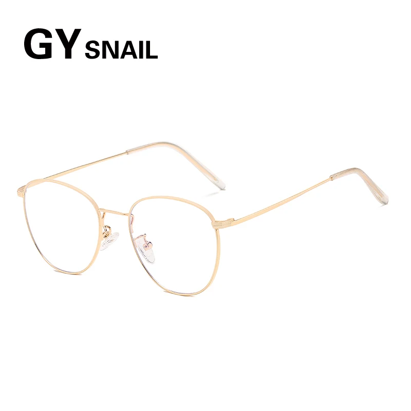 Женские очки GYsnail круглые металлические для компьютера с синим светом черные
