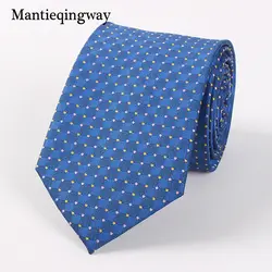 Бренд mantieqingway Для мужчин галстук в горошек Бизнес Формальные Галстуки для Для мужчин и Для женщин 7 см галстук полиэстер Gravata Свадебная