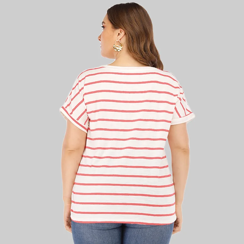 2019 الصيف زائد حجم إمرأة القطن شريط تي شيرت أزياء السيدات الشارع الشهير أمي زوجة قمم كبيرة الحجم قمم الشارع الشهير تيز 2019 الصيف زائد حجم إمرأة القطن شريط تي شيرت أزياء السيدات الشارع الشهير أمي زوجة قمم كبيرة الحجم قمم الشارع الشهير تيز