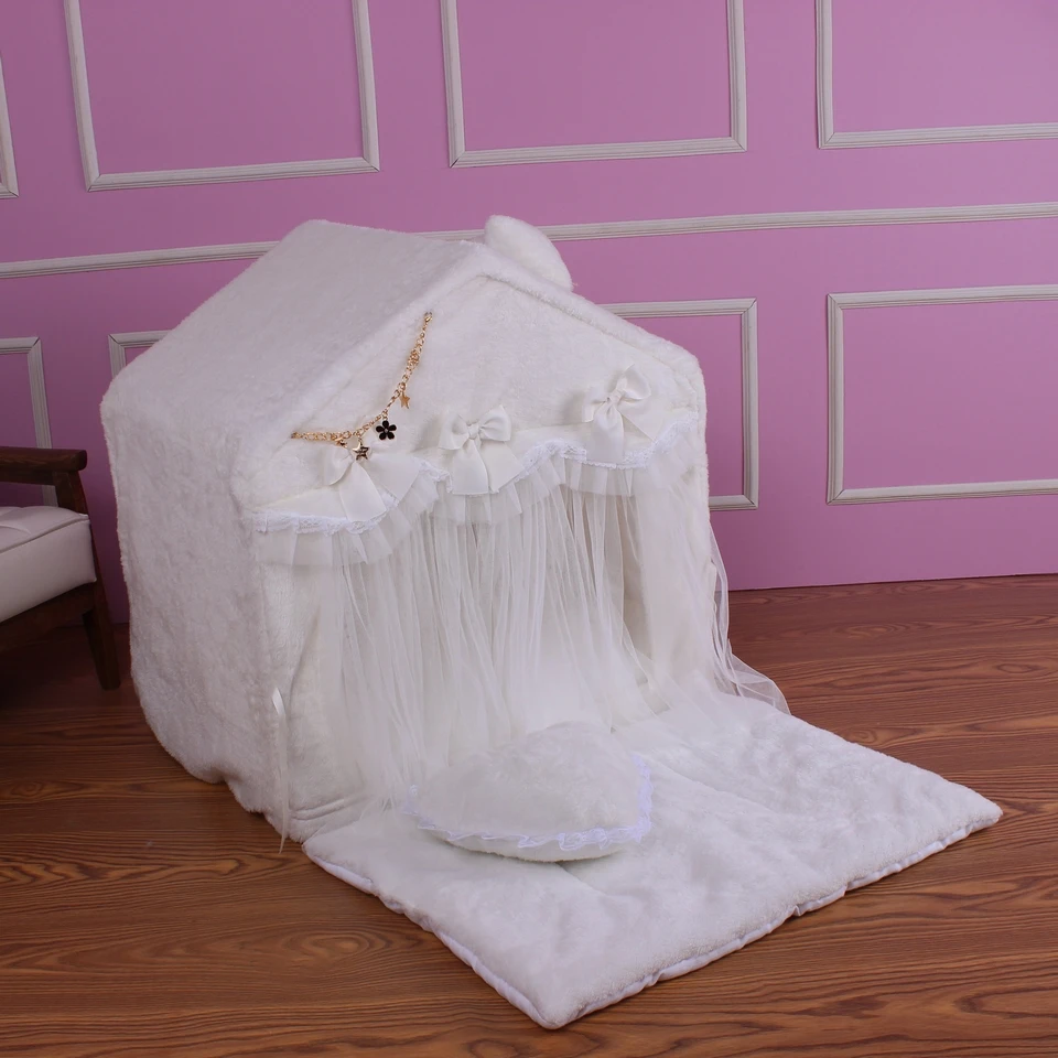 Coral velvet tent house for pets soft kennel warm thick cushion pet nest kitten house dog bed cat bed pet stand house Coral velvet tent house for pets soft kennel warm thick cushion pet nest kitten house dog bed cat bed pet stand house