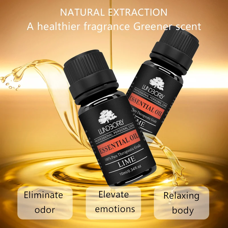 Эфирные масла Lundborly Lime 100% чистый натуральный 10 мл Органическое средство для