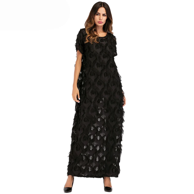 WHZHM Robe Femme мусульманское платье 2018 женское повседневное кружевное летнее с