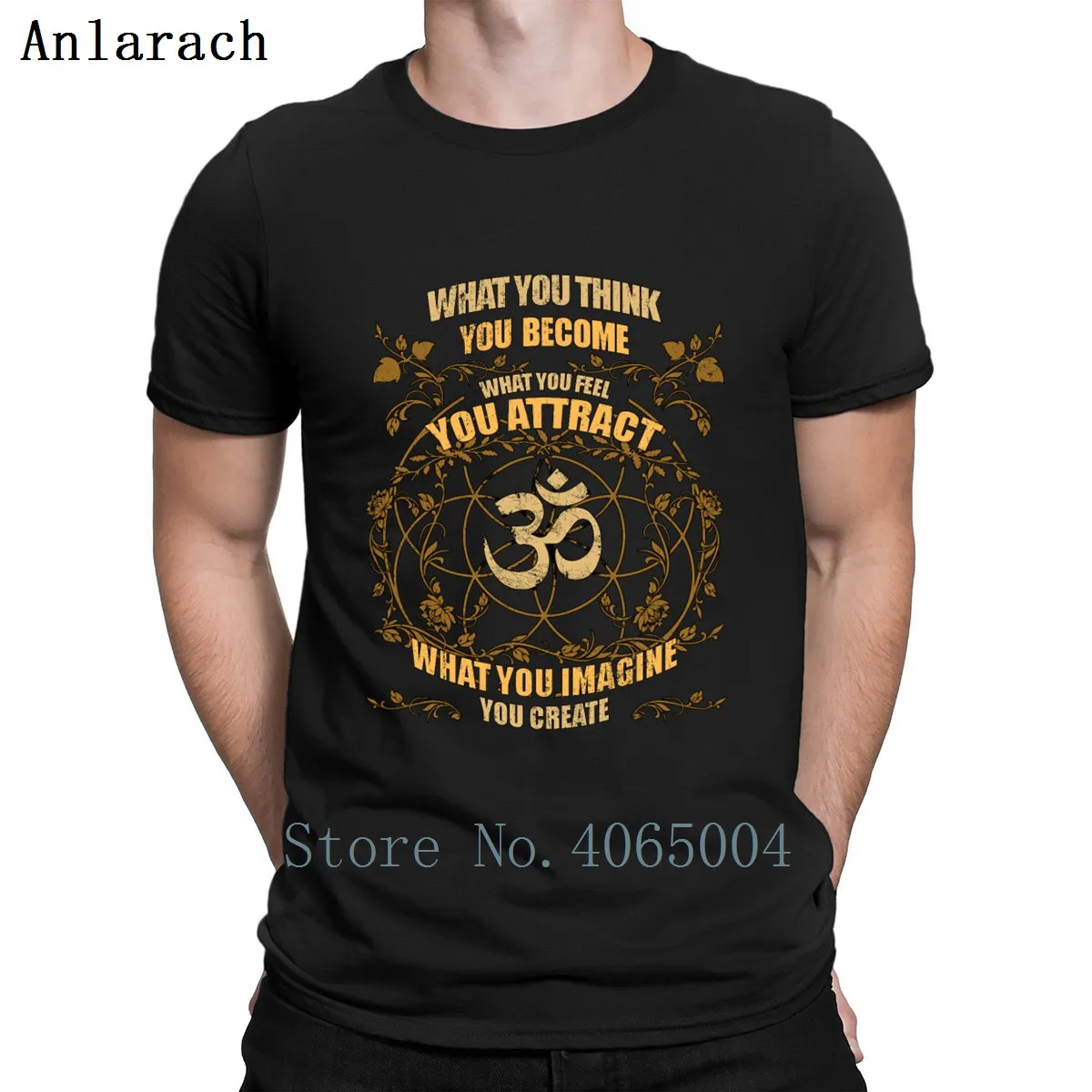

Zen Yoga Om What You Think You Become Spiritual T Shirt Original Authentic O-Neck Printed Cotton Summer Costume Fit Shirt