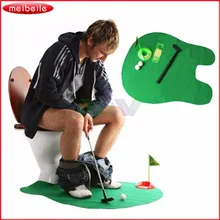 Новое поступление года Забавный Туалет Ванная комната Мини Гольф Коврики комплект Незначительное клюшки Ввод игры Для мужчин игрушки новинка подарок