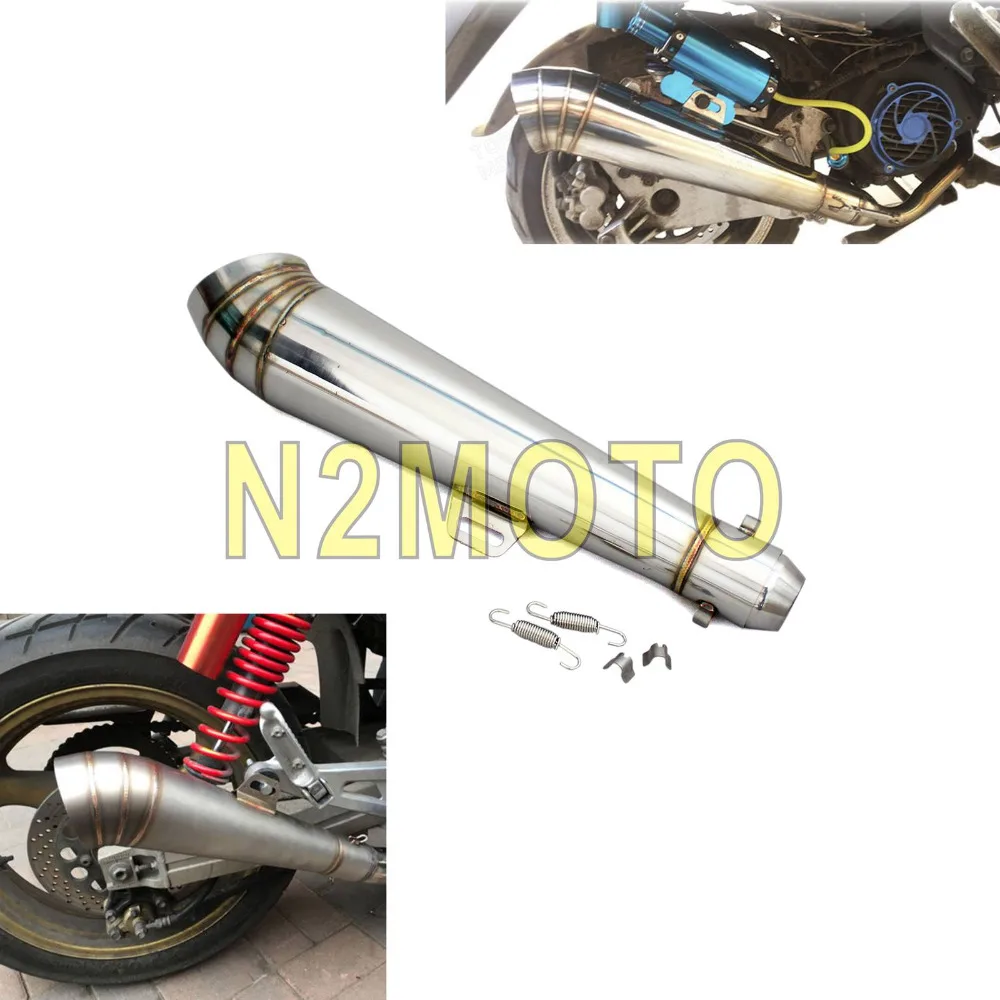 Scooter Motorcycle Chrome Exhaust Muffler 38 51mm Silencer Pipe with DB
