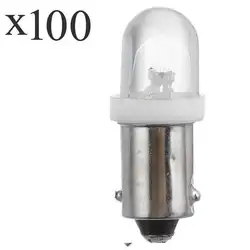 100 шт BA9S 1LED 6000 K 0,5 W 100 люмен белый свет автомобилей торможения лампы (DC 12 V/пара)