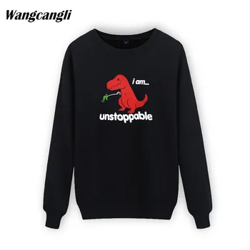 

2020 New Unstoppable Dinosaur Capless Hoodie Men/Women Fashion Casual Plus Size Hoodies Sweatshirt Cartoon Pullover Tracksuit