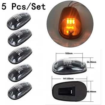 

T10 Connection Warning Lights Dust Cover 2400Lm 12V For Dodge/Ford/Truck Car Amber 5 Pcs/Set Top Cab Roof Lights Running Marker
