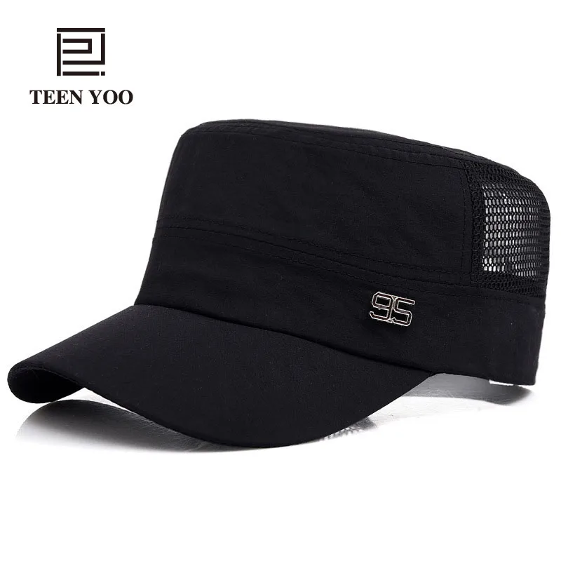Fashion Military Cap For Men Cotton Breathable Quick Dry Flat Top Army Hat Women Outdoor Casual