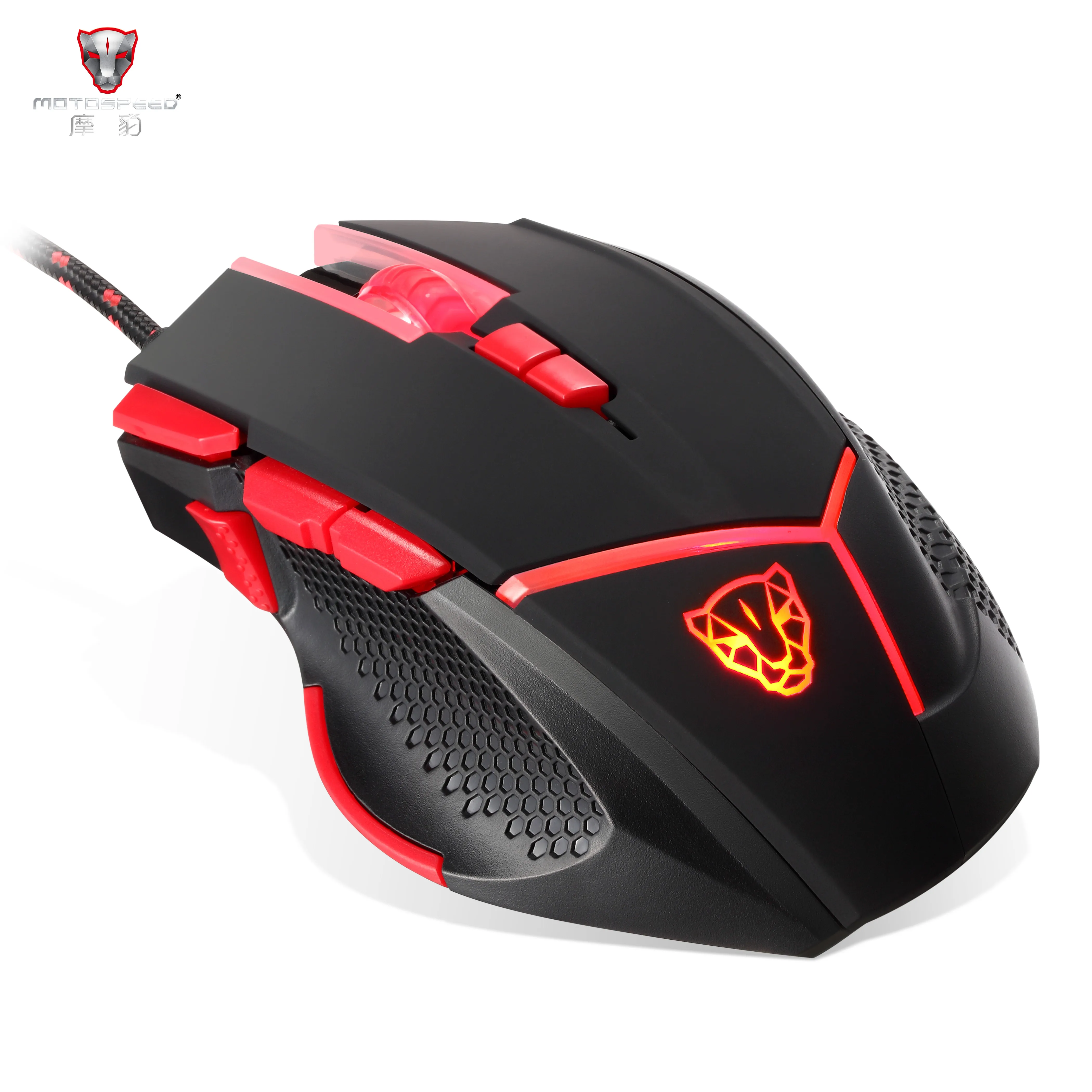 

MOTOSPEED V18 Mouse Wired Gaming Mouse 4000 DPI 9 Buttons LED Light Fire/Sniper Button Button for Laptop PC Computer Gamer Mouse