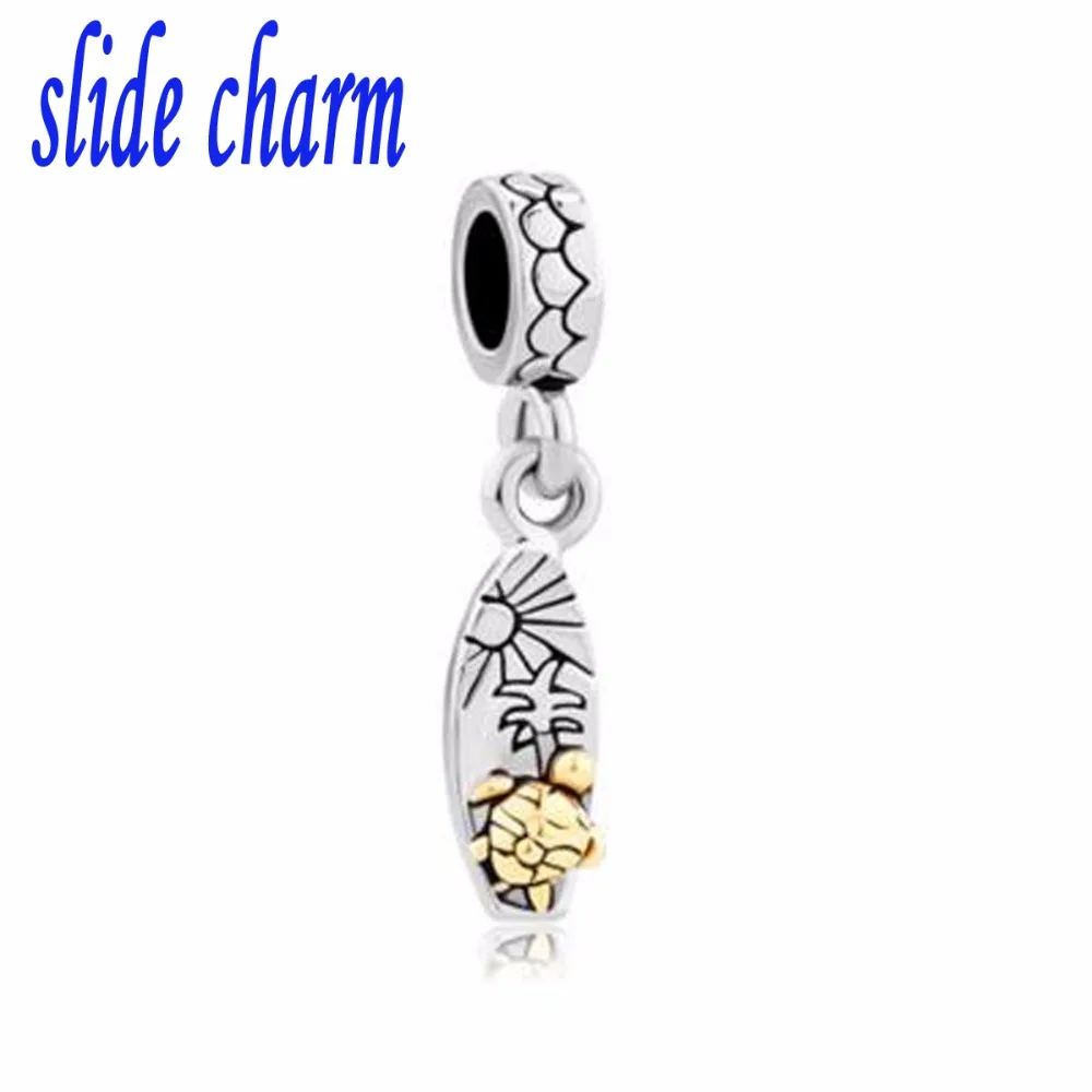 

slide charm Free shipping Mother's Day the luxury brands casual drape beetles beach beads fit Pandora charm bracelet Christmas