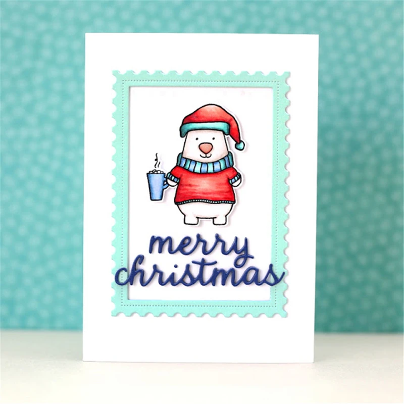 

YaMinSanNiO Winter Wishes Stamps with Dies Sets Stamp and Dies for Card Making Scrapbooking Album Embossing Paper Craft