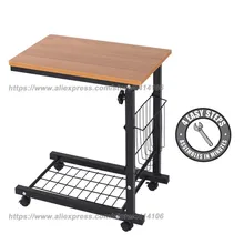 Столик для больничной кровати-Поворотное Колесо, регулируемое на прикроватной тумбочке, домашний стол для ноутбука, чтения, еды, завтрака