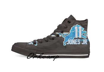 

Detroit Football Player Jones Jr. High Top Canvas Shoes Custom Walking shoes