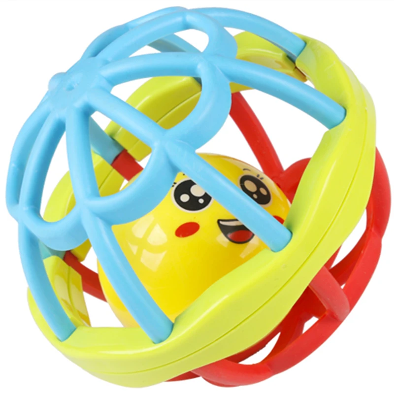 Soft Plastic Baby Grasping Bell Ball 0 12 month Baby Toys Rattles Sound