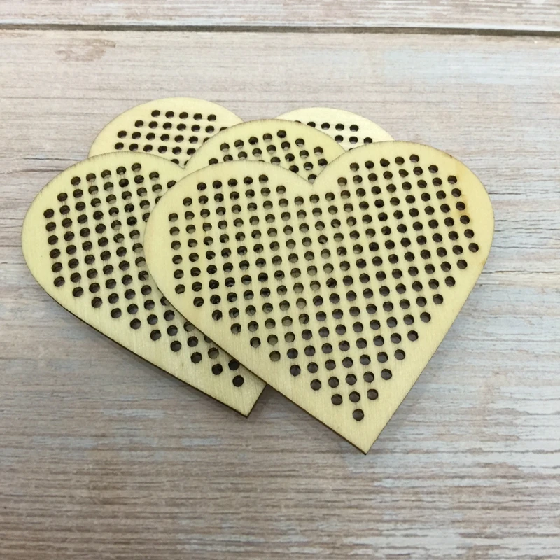 set of 20 pcs free shipping heart pendant cross stitch wood charm crafts DIY sewing pendant 77x77mm (4)