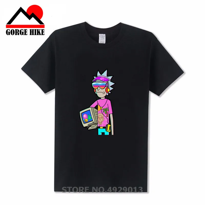

Hip Hop t shirt Boys rick morty t-shirt DJ Vintage Men Tees Shirt streetwear skateboard Sleeve T Shirt Vaporwave Tees camiseta