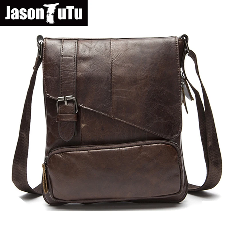 JASON TUTU Messenger bag men leather Vintage Small shoulder bag Genuine Leather Crossbody Bags ...