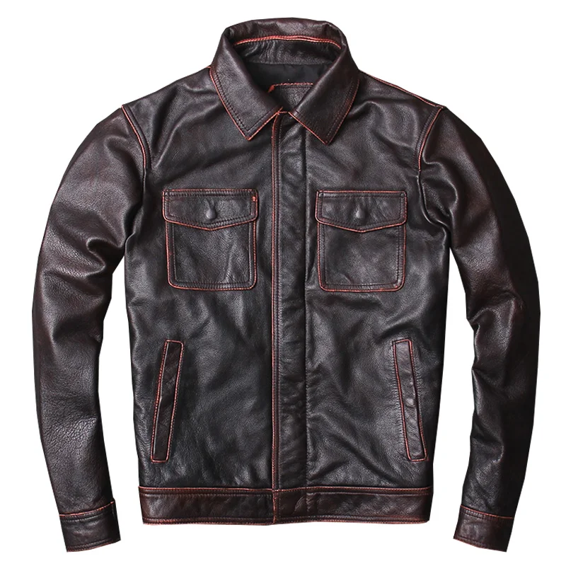 

May the troupe, genuine leather man lapel thin soft genuine leather to restore ancient ways of cultivate one's head layer cowhid