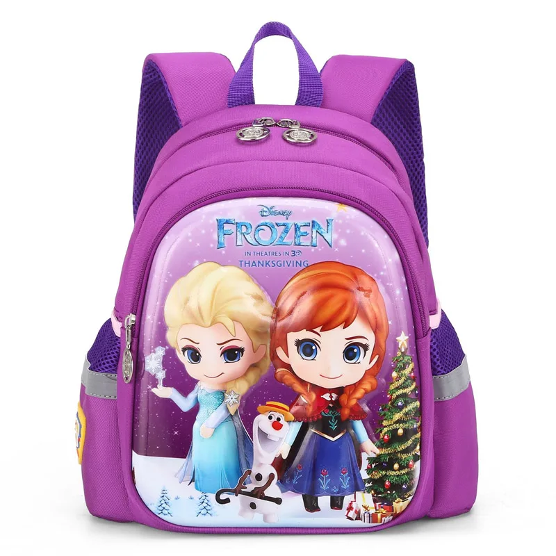 Purple Рюкзак disney, замороженная Детская сумка для школы и детского сада для девочек от 3 до 6 лет, милый рюкзак принцессы для маленьких девочек, подарок на день рождения - Цвет: Purple