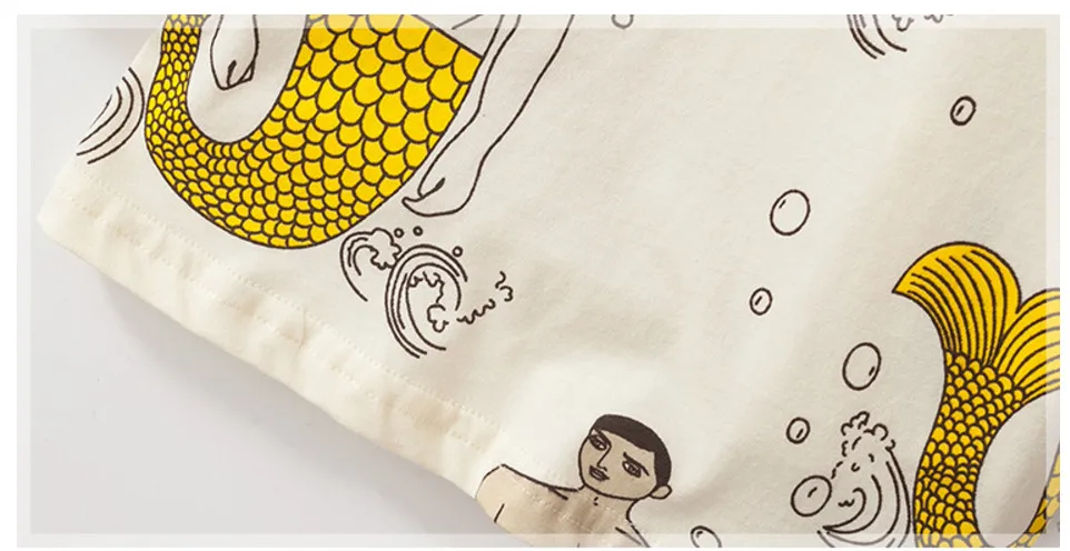 Little maven/детская брендовая одежда для маленьких мальчиков; осень г.; хлопковые топы с длинными рукавами для мальчиков; Футболка с принтом русалки; 51171