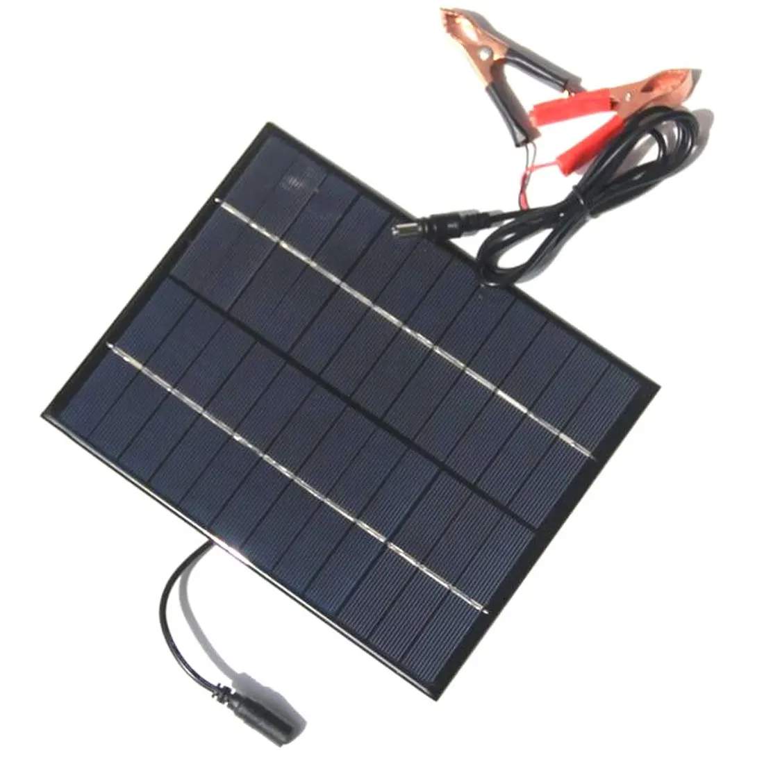 

5.5W 12V Portable Polysilicon Solar Panel Power Bank Solar Charger External Battery DIY Charging Board With Battery Clip