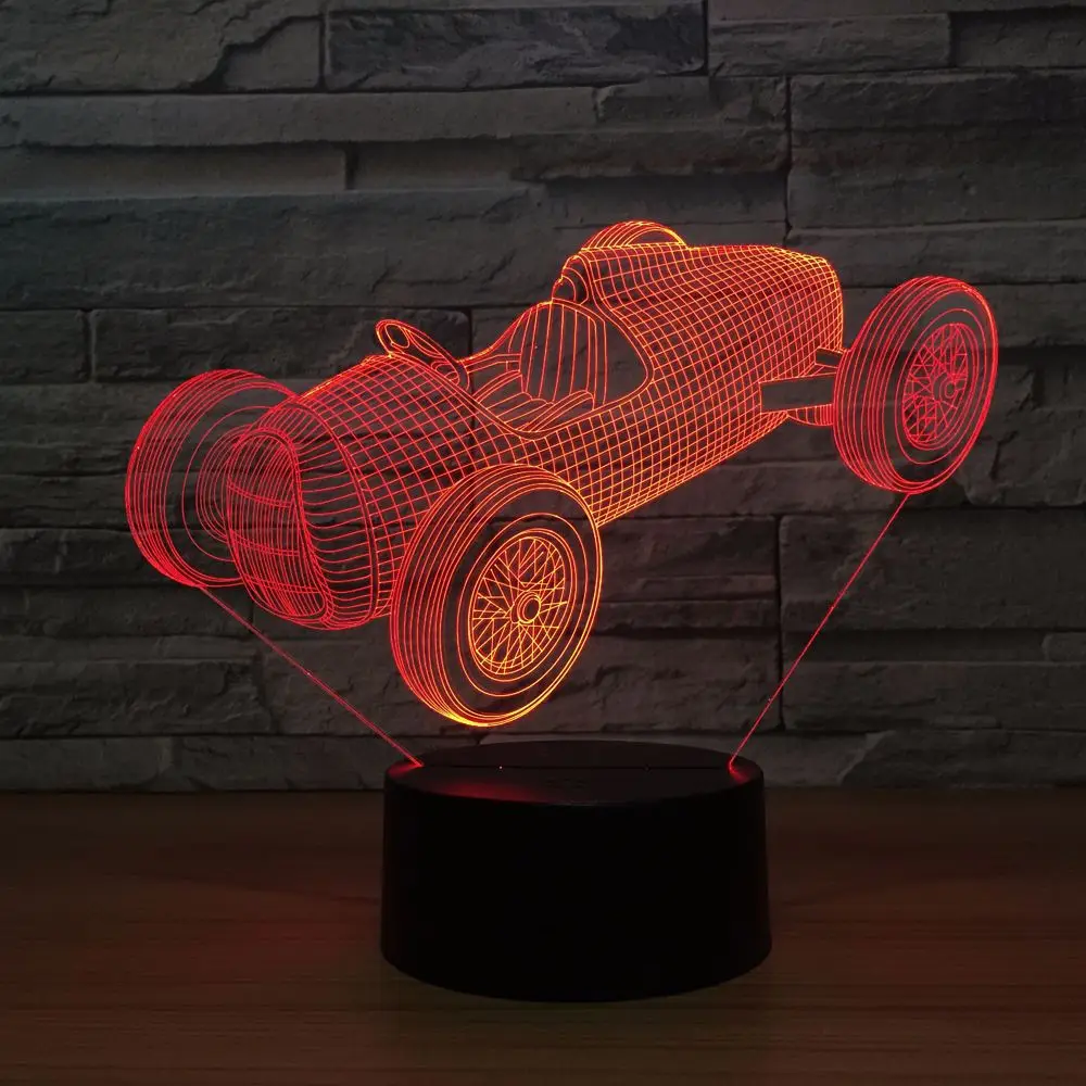 

Old Racing Car Luminarias USB Night Lamp 7 Color Changing LED 3D Atmosphere Lamp Visual Nightlight Indoor Lighting Drop Shipping