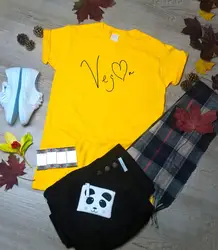 Веганская футболка с графическим принтом в виде сердца, женская мода, гранж, tumblr, желтое качество, хлопок, Повседневная Вечеринка, уличный