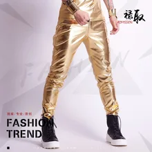 27-44! DJ Newmen одежда Мода Ds костюм Тонкий кожаные мотоциклетные Штаны персонализированные большие размеры певица костюмы