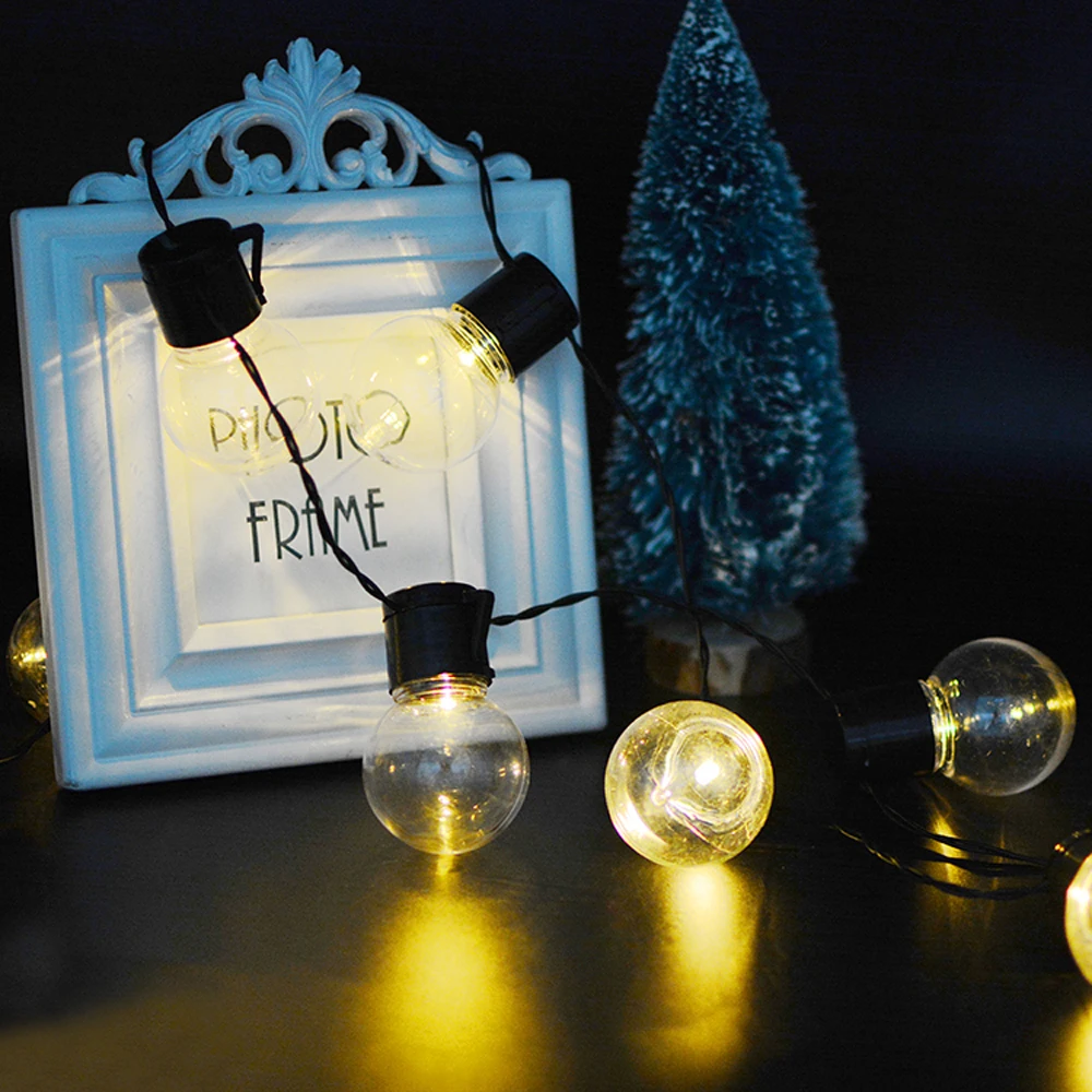 

LED String Light Lamp 10 LEDs Solar Lamp LED Festoon Globe Ball String Fairy Light For Garden Party Christmas Decor Original 1PC