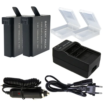 

2* AHDBT-401 AHDBT 401 battery + EU Cable + Car Charger For Gopro 4 Hero 4 Batteries Go Pro Hero4 bateria Action Camera