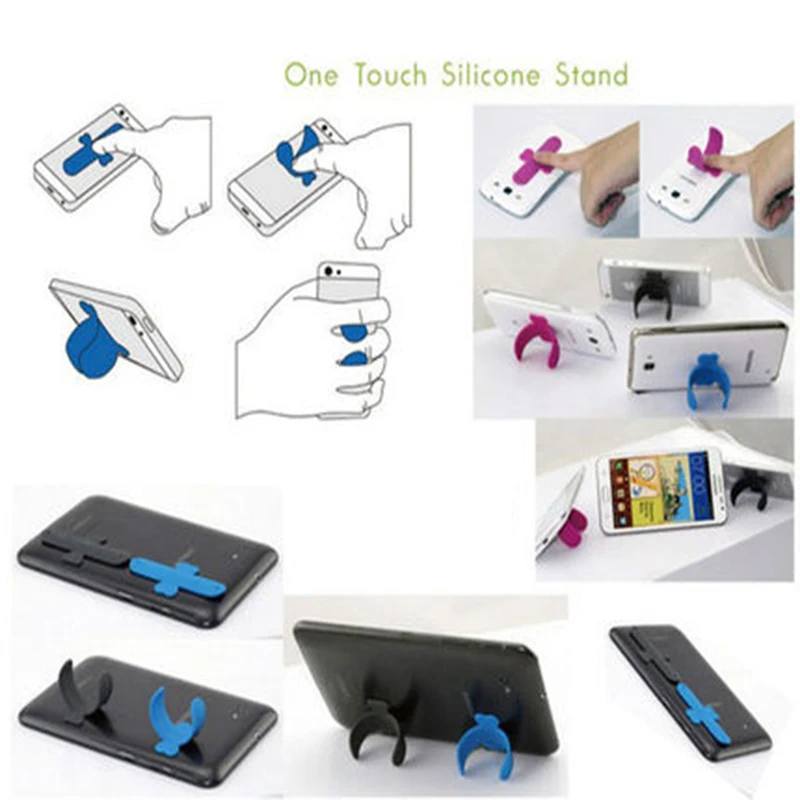 Universal One Touch Silicone Stand Finger Rings Mini Portable Phone - Բջջային հեռախոսի պարագաներ և պահեստամասեր - Լուսանկար 4